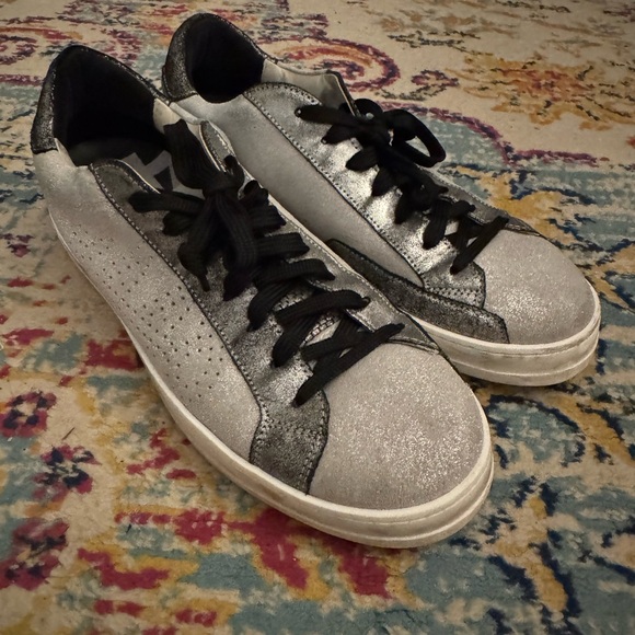 P448 Silver and Black Glitter Sneakers - Picture 2 of 5